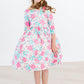 Petal Perfection 3/4 Sleeve Pocket Twirl Dress