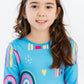Turquoise Twilight 3/4 Sleeve Pocket Twirl Dress
