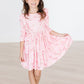 Howdy 3/4 Sleeve Ruffle Twirl Dress