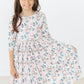 Cheetah Girl 3/4 Sleeve Pocket Twirl Dress