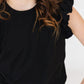 Black S/S Ruffle Tee