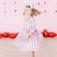 Disco Bows 3/4 Sleeve Pocket Twirl Dress