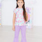 Watercolor Hearts S/S Ruffle Tee
