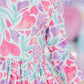 Watercolor Hearts 3/4 Sleeve Pocket Twirl Dress