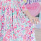 Watercolor Hearts 3/4 Sleeve Pocket Twirl Dress