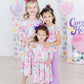 Watercolor Hearts 3/4 Sleeve Pocket Twirl Dress