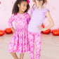 Happy Heart Day 3/4 Sleeve Pocket Twirl Dress