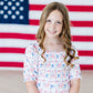 Vintage Flags Smocked Ruffle Dress