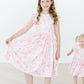 Castles & Rainbows Flutter Sleeve Twirl Dress