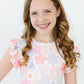 Castles & Rainbows Flutter Sleeve Twirl Dress