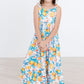 Tropical Summer Ruffle Maxi Dress