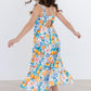 Tropical Summer Ruffle Maxi Dress