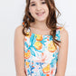 Tropical Summer Ruffle Maxi Dress