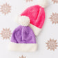 Bright Pink/Coconut Cozy Pom Beanie
