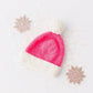 Bright Pink/Coconut Cozy Pom Beanie