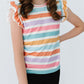Spring Stripes S/S Ruffle Tee
