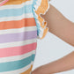 Spring Stripes S/S Ruffle Tee