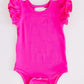 Hot Pink S/S Flutter Bodysuit
