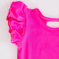 Hot Pink S/S Flutter Bodysuit