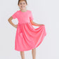 Neon Pink S/S Pocket Twirl Dress