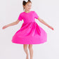 Hot Pink S/S Pocket Twirl Dress