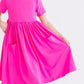 Hot Pink S/S Pocket Twirl Dress