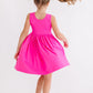 Hot Pink Tank Pocket Twirl Dress