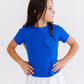 Royal Blue Ruffle Pocket Tee