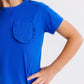 Royal Blue Ruffle Pocket Tee