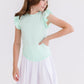Pastel Green S/S Ruffle Tee