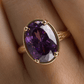 Sterling Silver Oval Cut Amethyst CZ Cocktail Ring