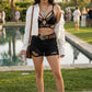 Cochella White Fringe Denim Jacket