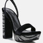 Zircon Rhinestone Patterned High Heel Sandals