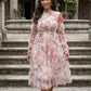 Floral Ruffle Sheer Midi Dress