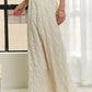 ADORA Elastic Waist Applique Maxi Skirt in Beige