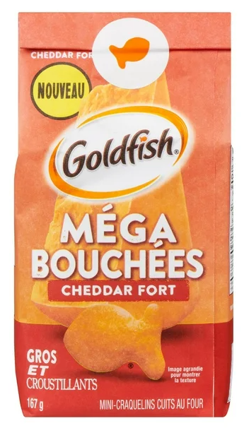 Goldfish Mega Bites Sharp Cheddar Crackers, 167g
