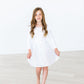 White L/S Flutter Sleeve Leotard