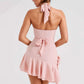 Cowl Neck Halter Mini Dress