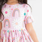 Rainbow Daisies S/S Twirl Dress