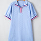 Beau Blue Contrast Striped T Shirt Dress