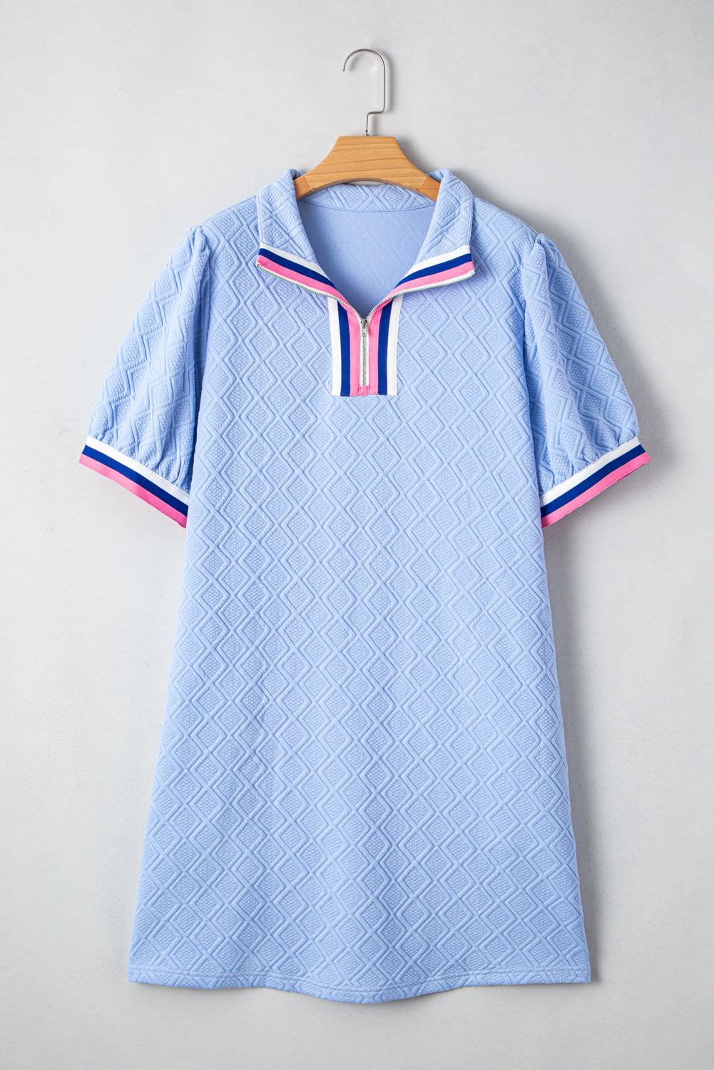 Beau Blue Contrast Striped T Shirt Dress
