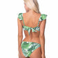 TROPICAL LEAF RUFFLE TRIM BIKINI