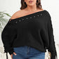 One Shoulder Beaded Sweater