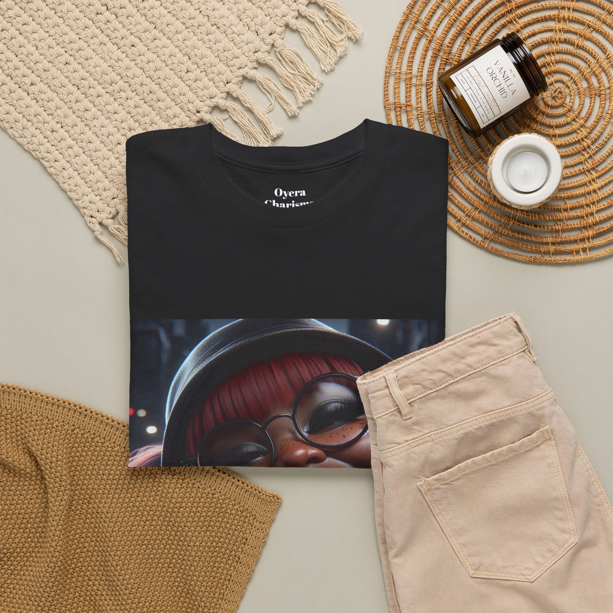 Graphic Tee — Smiling Afro Girl Portrait Shirt