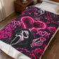Scream No You Hang Up Pink Heart Velveteen Plush Blanket