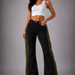 Texas Sun Bell Bottom Jean Olive Fringe