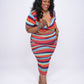 “Stripe Me Down” Blue Multi Skirt Set