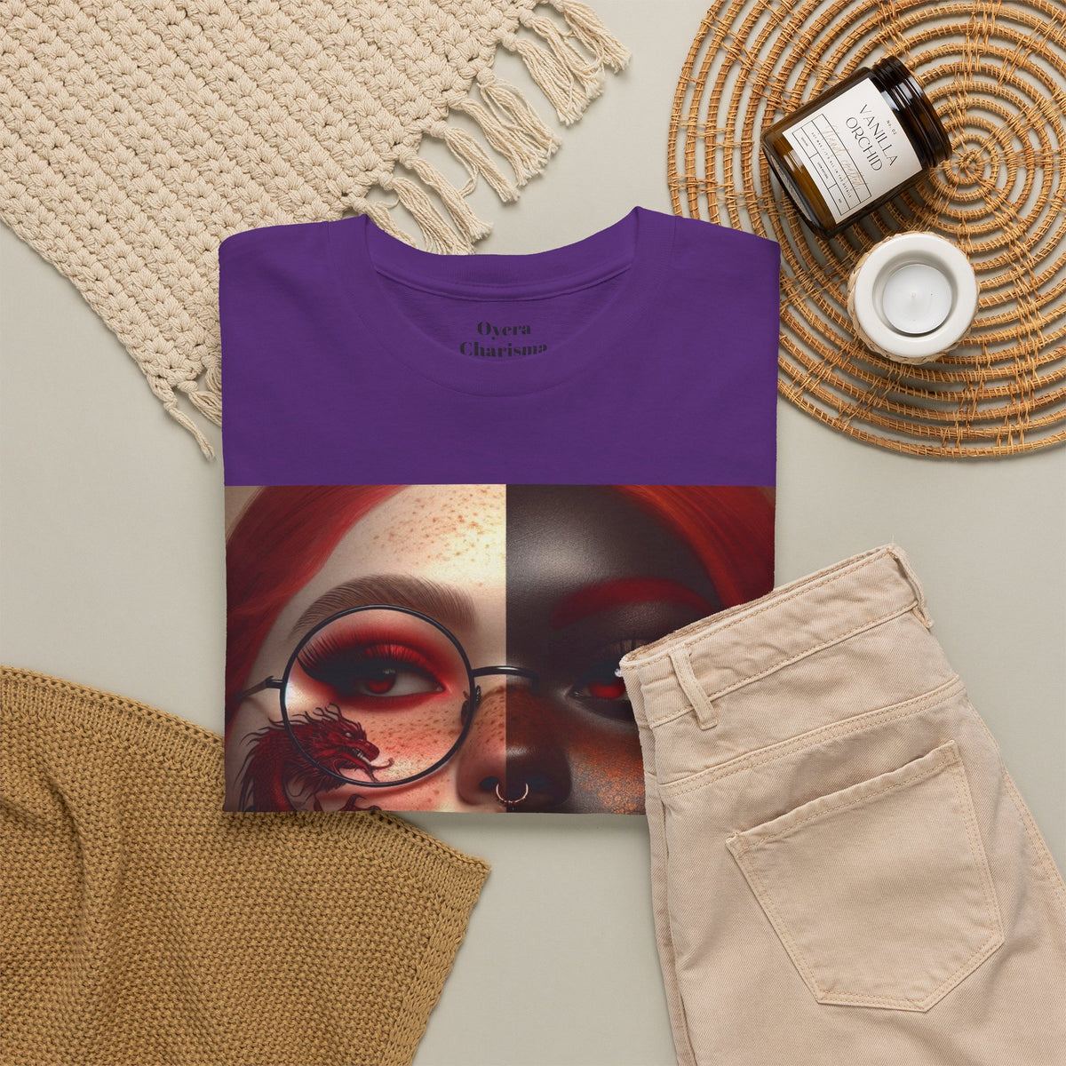 Graphic Tee — Dual-Faced Gothic Rose Portrait