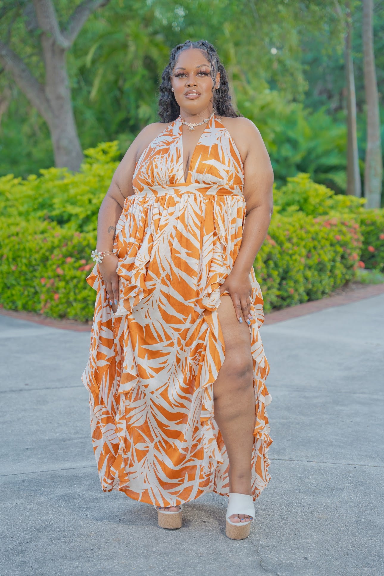 “Show Me Around” Cognac Maxi Dress