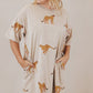 Cheetah Print Side Pockets T Shirt Mini Dress